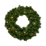 Pre-Lit Northern Spruce Wreath - 20" Wide - 180 Tips & 50 LED Lights (Set of 12)