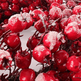 Iced Red Hawthorn Berry Wreath - 22" Wide