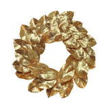 Gold Glitter Magnolia Leaf Wreath - 24" Wide