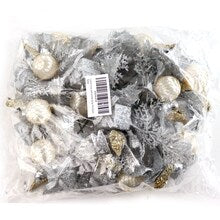 Traditional Silver Glitter Picks with Dove Bird, Gift Box, & Ball | Holiday Xmas Accents | Trees, Wreaths, & Garlands | Gift Wrapping | Christmas Picks | Home & Office Decor (Set of 12)