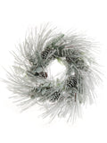 Snow Sugar Pine Wreath - 24" Wide - Lifelike Tips & Pine Cones (Set of 8)