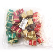 Assorted Glitter Picks with 3 Gift Boxes | Holiday Xmas Accents | Trees, Wreaths, & Garlands | Gift Wrapping | Christmas Picks | Home & Office Decor (Set of 24)