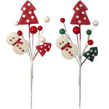 Assorted Snowman Picks with Decorative Berries & Trees | Holiday Xmas Accents | Trees, Wreaths, & Garlands | Gift Wrapping | Christmas Picks | Home & Office Decor (Set of 12)