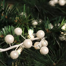 Pearl White Waterproof Holly Berry Stems with 35 Lifelike Berries | 17-Inch | Holiday Xmas Picks | Trees, Wreaths, & Garlands | Gift Wrapping | Christmas Berries | Home & Office Decor (Set of 12)
