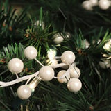 Pearl White Waterproof Holly Berry Stems with 35 Lifelike Berries | 17-Inch | Holiday Xmas Picks | Trees, Wreaths, & Garlands | Gift Wrapping | Christmas Berries | Home & Office Decor (Set of 12)