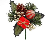 24pc Red Velvet Christmas Ornament Picks - Festive Tree Decorations