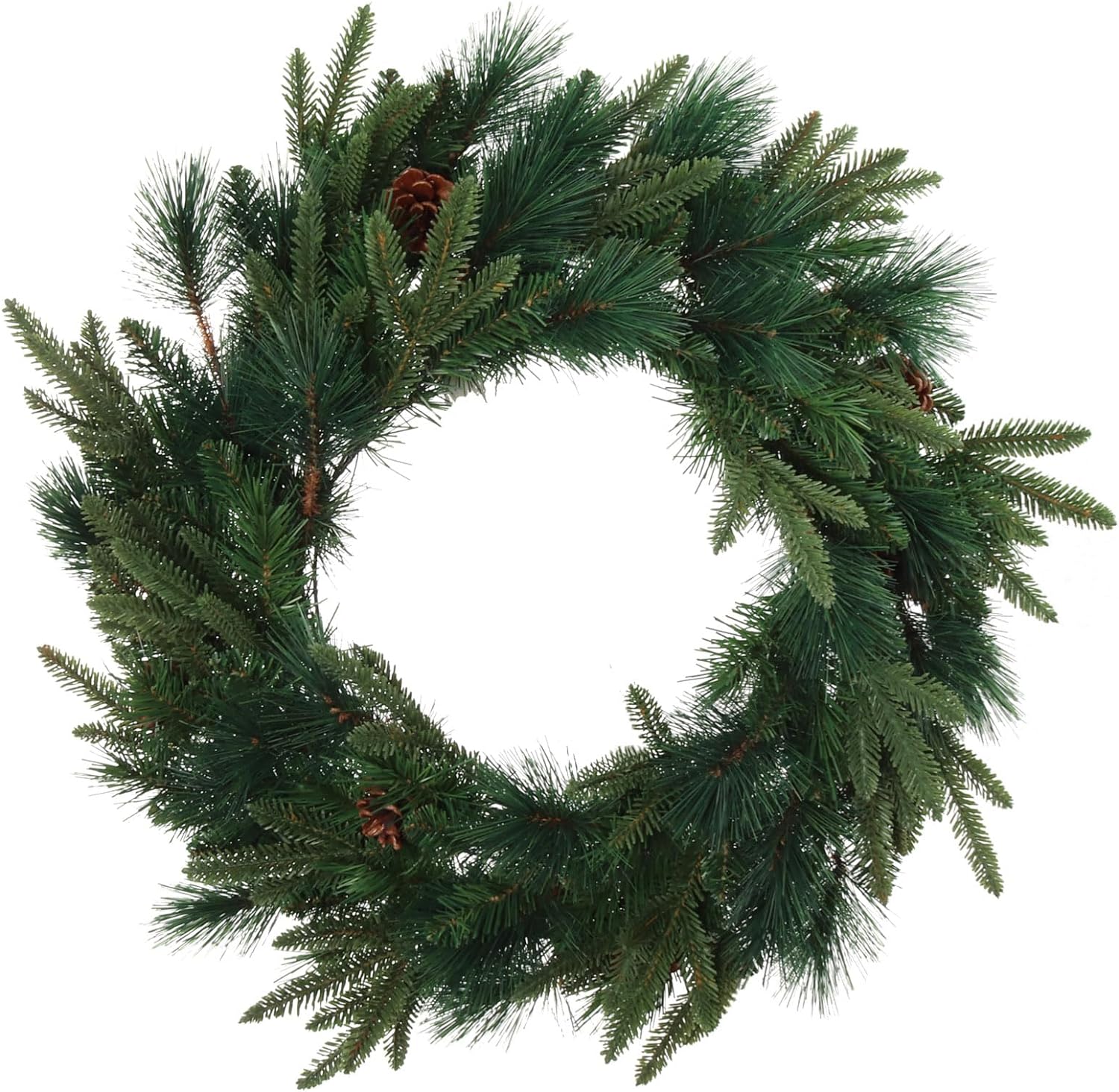 24" Rustic Pine Wreath with Natural Cones - Charming Artificial Home Decor