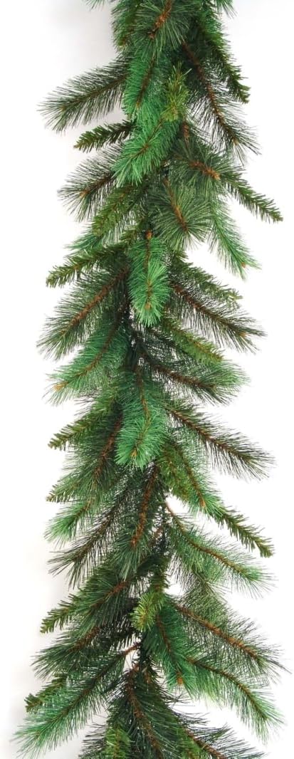 Majestic Pine Garland with 180 Lifelike Green Tips | 9-Foot | Indoor/Outdoor Use | Holiday Xmas Accents | Table & Mantel | Christmas Garlands | Home & Office Decor (Set of 6)