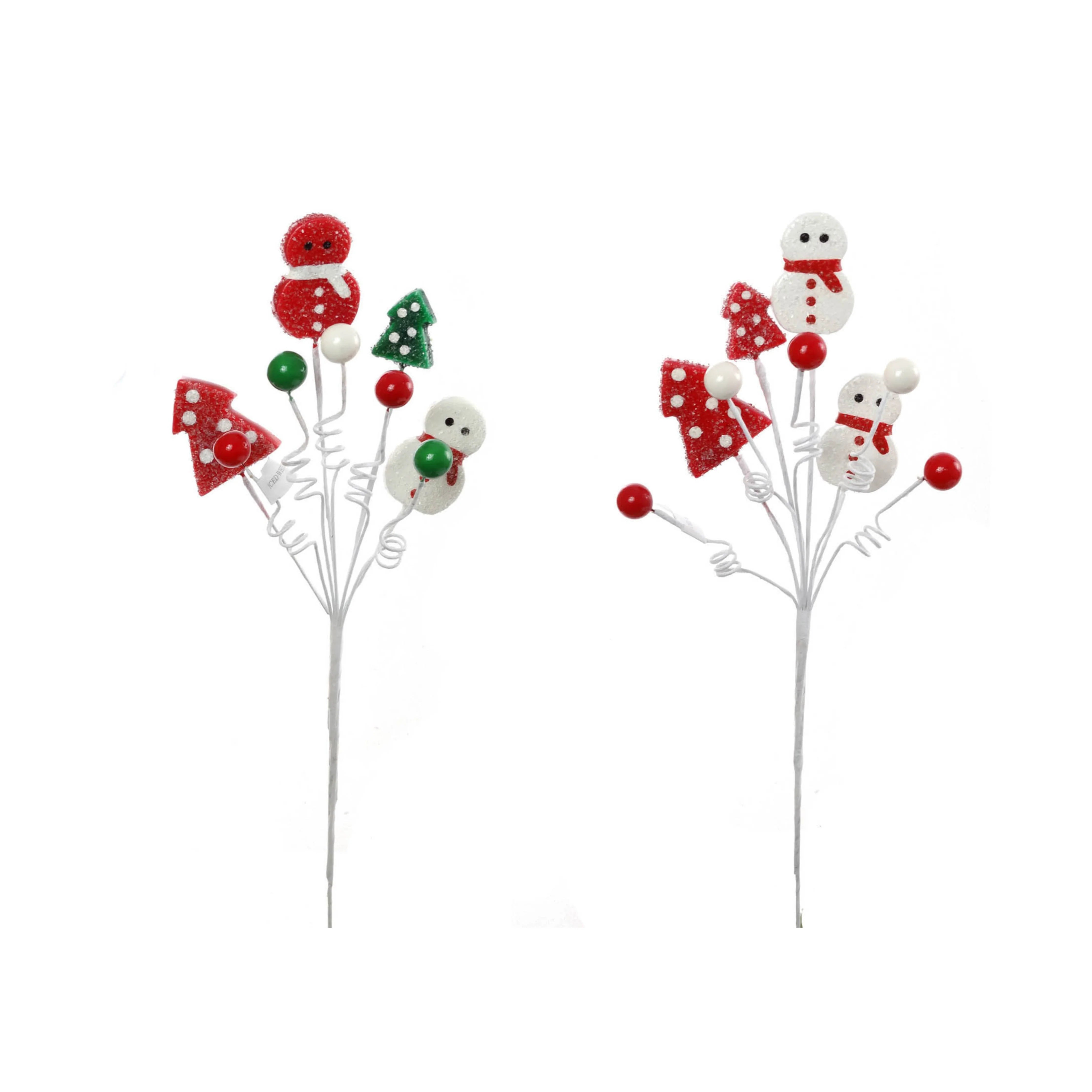 15" Snowman Spray with Berries & Trees