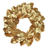 Magnolia Leaf Wreath with Lifelike Real Touch Gold Leaves | 24" Wide | Indoor/Outdoor Use | Holiday Xmas Accents | Christmas Wreaths | Home & Office Decor (Set of 2)