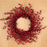 Red Rosehip Berry Wreath - 22" Wide