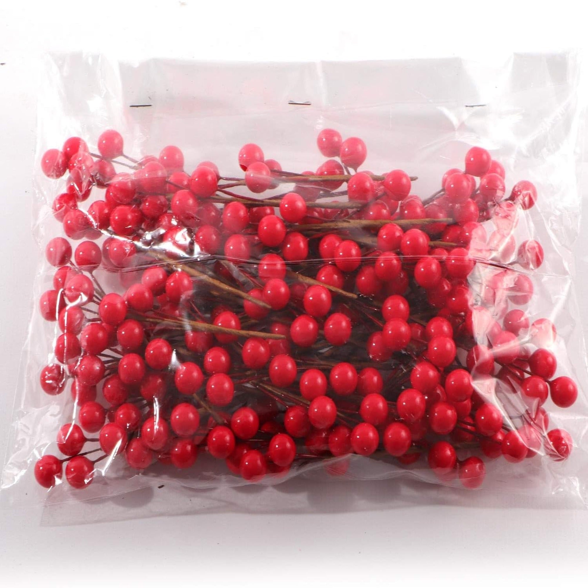 Mini Holly Berry Picks with Realistic Red Berries - 10mm | Christmas Tree, Wreath, Garland Decorations | Perfect for Holiday Gift Wrapping & Home Office Decor | Bulk Pack of 8 Dozen (96 Total)