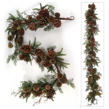 Premium 5-Foot Artificial Pine Garland - Realistic Pine Cones & Twigs Included for Enhanced Home Decor