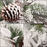 6ft Snow Pine Garland with Lifelike Pine Cones & Leaves