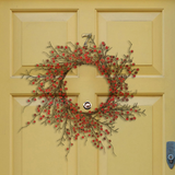 Premium 24-Inch Magic Berry Wreath Featuring Lush Red Berries - Ideal for Home Decor and Seasonal Celebrations