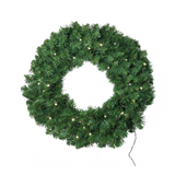 Pre-Lit Northern Spruce Wreath - 20" Wide - 200 Tips & 50 Battery Operated LED Lights