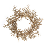 Iced Gold Twig Wreath - 22" Wide