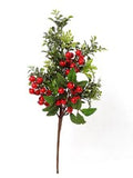 Boxwood Pick with Lifelike Red Berries & Foliage | 20-Inch | Holiday Xmas Accents | Christmas Greenery | Home & Office Decor (Set of 12)