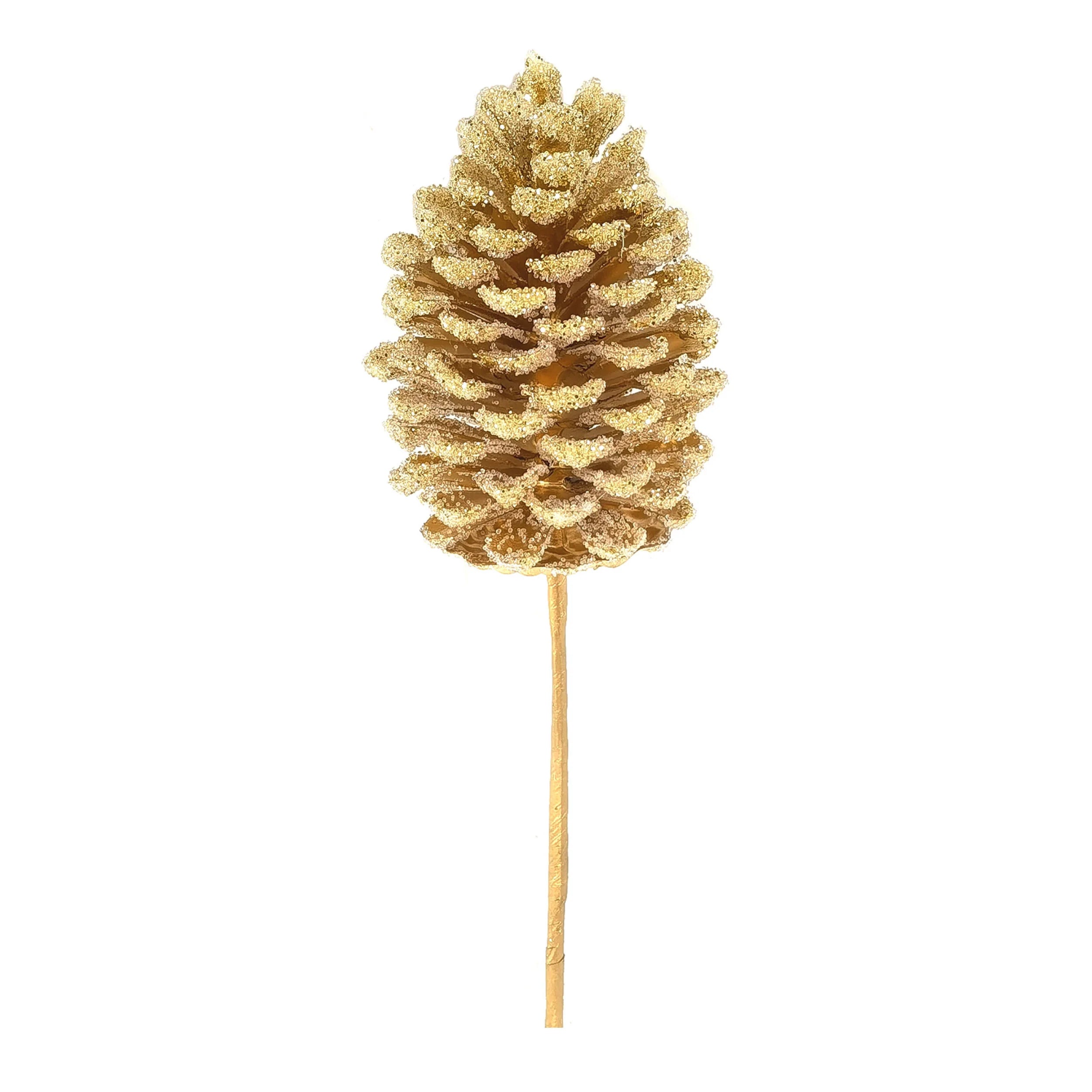 10" Glitter Pine Cone Pick 24 Pieces