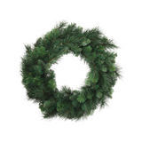 Deluxe Evergreen Pine Wreath - 24" Wide - 150 Lifelike Tips (Set of 2)