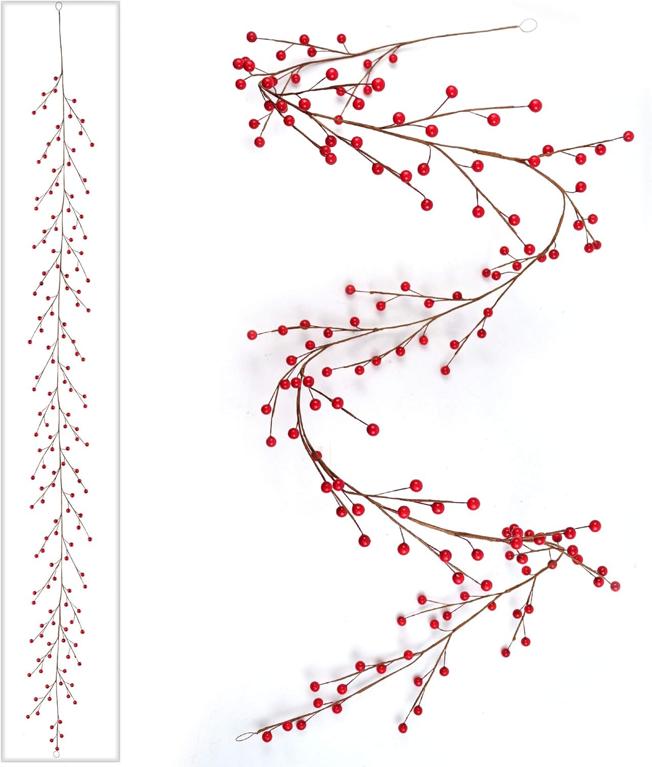 150 Bright Red Berry Christmas Garland - Perfect for Holiday Mantels, Wreaths, & Tree Decorations