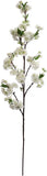 White Cherry Blossom Flowers, One 45 Inch Blossom Branch