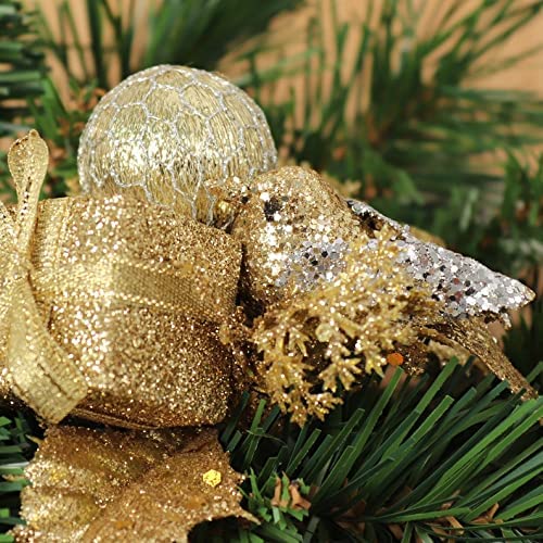 24 Traditional Gold Christmas Ornament Picks