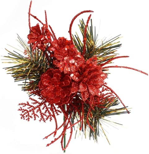 Pack of 12 7" Red Glittered Traditional Christmas Ornament