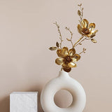 Christmas Painted Gold Magnolia Branch