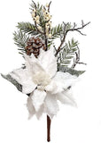 Silk Poinsettia Velvet Christmas White 16" Flower