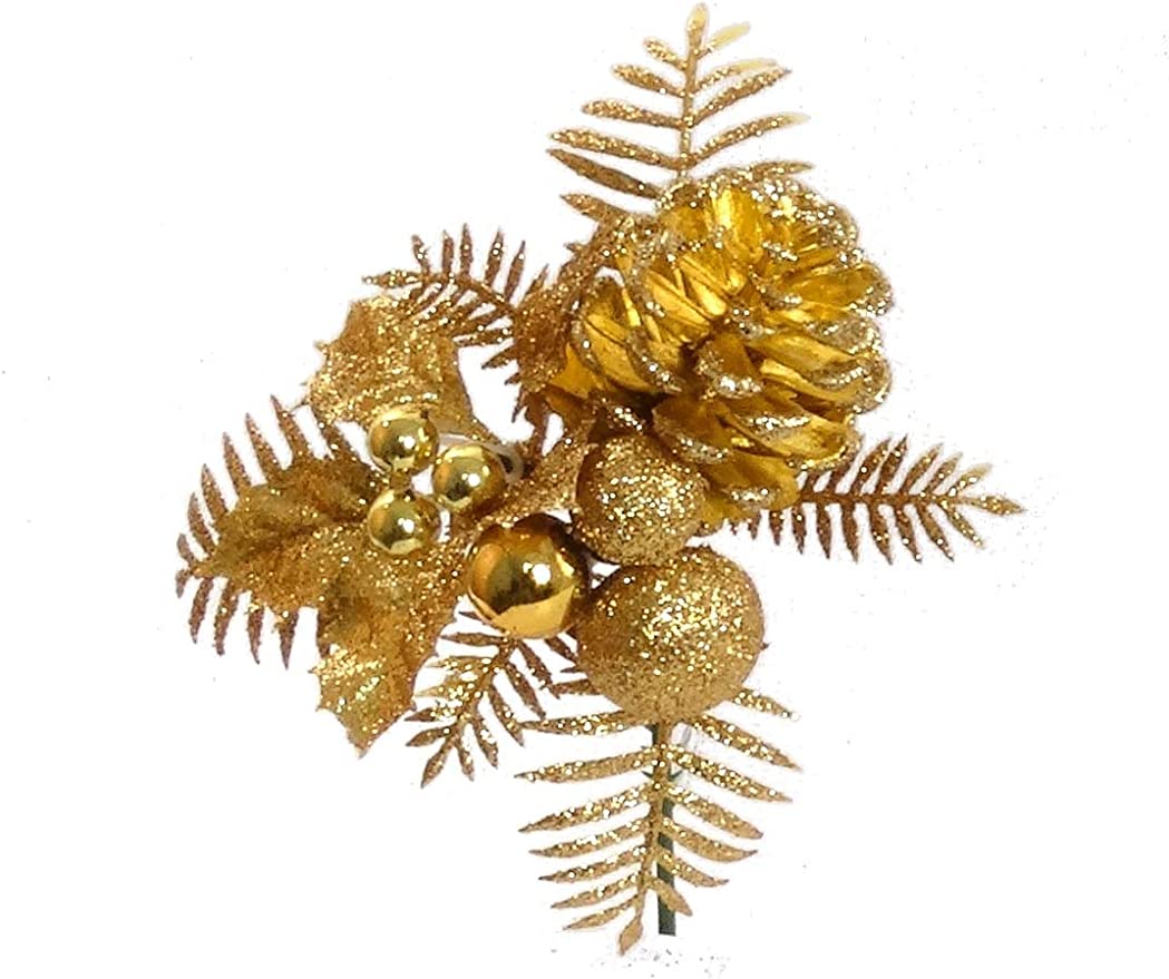Gold Pine Cone Glittered Christmas Ball