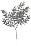 Silver Glitter Leaf Spray Christmas Tree Pick Ornament