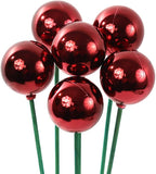 Large Deep Red Decorative Christmas Ornaments Ball Picks