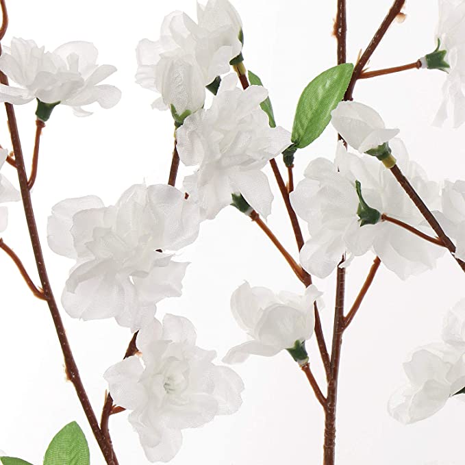 White Cherry Blossom Flowers, 2 Pack